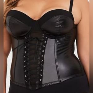 Torrid black pu corset bustier